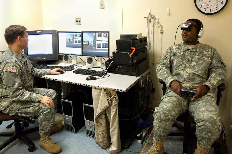 A demonstration of a life-like simulator that represents a new form of Post Traumatic Stress Disorder treatment.
